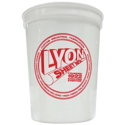 Balloons Tomorrow.com Personalized Party Cups Customized with your Message or Logo Reusable or Disposable 16 oz Plastic Stadium Cups - White
