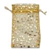 100-Pack 4x6 Sheer Organza Drawstring Gift Bags (Medium) - Metallic Stars (Gold/Gold) - Wedding Party Favors, Jewelry, Candy, Treats Mesh Pouch by The Display Guys view 2