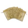 100-Pack 4x6 Sheer Organza Drawstring Gift Bags (Medium) - Metallic Stars (Gold/Gold) - Wedding Party Favors, Jewelry, Candy, Treats Mesh Pouch by The Display Guys view 4