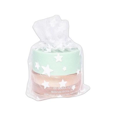 100-Pack 2x2.5 Sheer Organza Drawstring Gift Bags (X-Small) - Metallic Stars (White/White) - Wedding Party Favors, Jewelry, Candy, Treats Mesh Pouch by The Display Guys