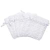 100-Pack 2x2.5 Sheer Organza Drawstring Gift Bags (X-Small) - Metallic Stars (White/White) - Wedding Party Favors, Jewelry, Candy, Treats Mesh Pouch by The Display Guys view 4