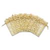 100-Pack 3x4 Sheer Organza Drawstring Gift Bags (Small) - Metallic Stars (Gold/White) - Wedding Party Favors, Jewelry, Candy, Treats Mesh Pouch by The Display Guys view 4