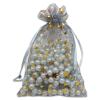 100-Pack 4x6 Sheer Organza Drawstring Gift Bags (Medium) - Metallic Stars (Silver/Gold) - Wedding Party Favors, Jewelry, Candy, Treats Mesh Pouch by The Display Guys view 1