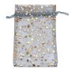 100-Pack 4x6 Sheer Organza Drawstring Gift Bags (Medium) - Metallic Stars (Silver/Gold) - Wedding Party Favors, Jewelry, Candy, Treats Mesh Pouch by The Display Guys view 2