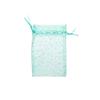 100-Pack 2x2.5 Sheer Organza Drawstring Gift Bags (X-Small) - Metallic Stars (Teal/White) - Wedding Party Favors, Jewelry, Candy, Treats Mesh Pouch by The Display Guys view 2