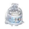 100-Pack 3x4 Sheer Organza Drawstring Gift Bags (Small) - Metallic Stars (Silver/White) - Wedding Party Favors, Jewelry, Candy, Treats Mesh Pouch by The Display Guys view 1