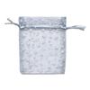 100-Pack 3x4 Sheer Organza Drawstring Gift Bags (Small) - Metallic Stars (Silver/White) - Wedding Party Favors, Jewelry, Candy, Treats Mesh Pouch by The Display Guys view 2