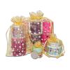 100-Pack 2x2.5 Sheer Organza Drawstring Gift Bags (X-Small) - Metallic Stars (Gold/Silver) - Wedding Party Favors, Jewelry, Candy, Treats Mesh Pouch by The Display Guys view 3