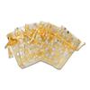 100-Pack 2x2.5 Sheer Organza Drawstring Gift Bags (X-Small) - Metallic Stars (Gold/Silver) - Wedding Party Favors, Jewelry, Candy, Treats Mesh Pouch by The Display Guys view 4