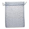 100-Pack 4x6 Sheer Organza Drawstring Gift Bags (Medium) - Metallic Stars (Silver/White) - Wedding Party Favors, Jewelry, Candy, Treats Mesh Pouch by The Display Guys view 2