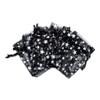 100-Pack 2x2.5 Sheer Organza Drawstring Gift Bags (X-Small) - Metallic Stars (Black/White) - Wedding Party Favors, Jewelry, Candy, Treats Mesh Pouch by The Display Guys view 4