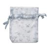 100-Pack 2x2.5 Sheer Organza Drawstring Gift Bags (X-Small) - Metallic Stars (Silver/White) - Wedding Party Favors, Jewelry, Candy, Treats Mesh Pouch by The Display Guys view 2