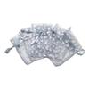 100-Pack 2x2.5 Sheer Organza Drawstring Gift Bags (X-Small) - Metallic Stars (Silver/White) - Wedding Party Favors, Jewelry, Candy, Treats Mesh Pouch by The Display Guys view 3