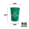 Balloons Tomorrow.com Personalized Party Cups Customized with your Message or Logo Reusable or Disposable 16 oz Plastic Stadium Cups - Medium Green view 3