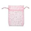 100-Pack 3x4 Sheer Organza Drawstring Gift Bags (Small) - Metallic Stars (Pink/White) - Wedding Party Favors, Jewelry, Candy, Treats Mesh Pouch by The Display Guys view 2