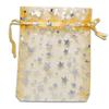 100-Pack 3x4 Sheer Organza Drawstring Gift Bags (Small) - Metallic Stars (Gold/Silver) - Wedding Party Favors, Jewelry, Candy, Treats Mesh Pouch by The Display Guys view 2