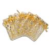 100-Pack 3x4 Sheer Organza Drawstring Gift Bags (Small) - Metallic Stars (Gold/Silver) - Wedding Party Favors, Jewelry, Candy, Treats Mesh Pouch by The Display Guys view 4