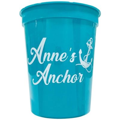 Balloons Tomorrow.com Personalized Party Cups Customized with your Message or Logo Reusable or Disposable 16 oz Plastic Stadium Cups - Teal