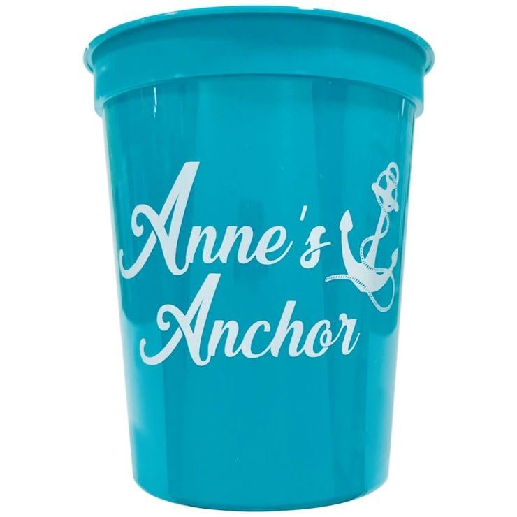 Balloons Tomorrow.com Personalized Party Cups Customized with your Message or Logo Reusable or Disposable 16 oz Plastic Stadium Cups - Teal