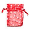 100-Pack 2x2.5 Sheer Organza Drawstring Gift Bags (X-Small) - Metallic Stars (Red/White) - Wedding Party Favors, Jewelry, Candy, Treats Mesh Pouch by The Display Guys view 2