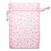 100-Pack 4x6 Sheer Organza Drawstring Gift Bags (Medium) - Metallic Stars (Pink/White) - Wedding Party Favors, Jewelry, Candy, Treats Mesh Pouch by The Display Guys view 2