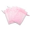 100-Pack 4x6 Sheer Organza Drawstring Gift Bags (Medium) - Metallic Stars (Pink/White) - Wedding Party Favors, Jewelry, Candy, Treats Mesh Pouch by The Display Guys view 4