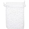 100-Pack 4x6 Sheer Organza Drawstring Gift Bags (Medium) - Metallic Stars (White/White) - Wedding Party Favors, Jewelry, Candy, Treats Mesh Pouch by The Display Guys view 2