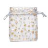 100-Pack 3x4 Sheer Organza Drawstring Gift Bags (Small) - Metallic Stars (Silver/Gold) - Wedding Party Favors, Jewelry, Candy, Treats Mesh Pouch by The Display Guys view 2
