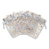 100-Pack 3x4 Sheer Organza Drawstring Gift Bags (Small) - Metallic Stars (Silver/Gold) - Wedding Party Favors, Jewelry, Candy, Treats Mesh Pouch by The Display Guys view 3