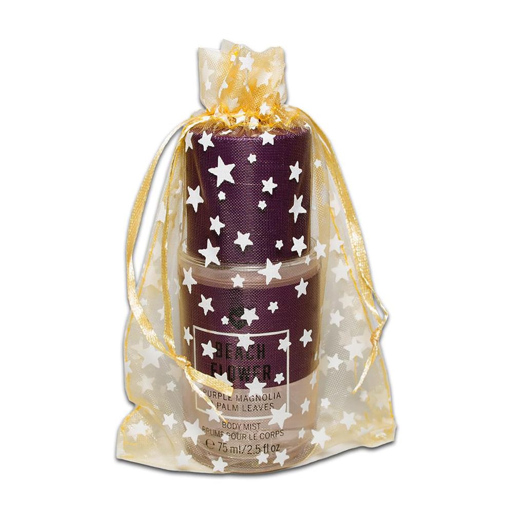 100-Pack 4x6 Sheer Organza Drawstring Gift Bags (Medium) - Metallic Stars (Gold/White) - Wedding Party Favors, Jewelry, Candy, Treats Mesh Pouch by The Display Guys