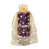 100-Pack 4x6 Sheer Organza Drawstring Gift Bags (Medium) - Metallic Stars (Gold/White) - Wedding Party Favors, Jewelry, Candy, Treats Mesh Pouch by The Display Guys view 1