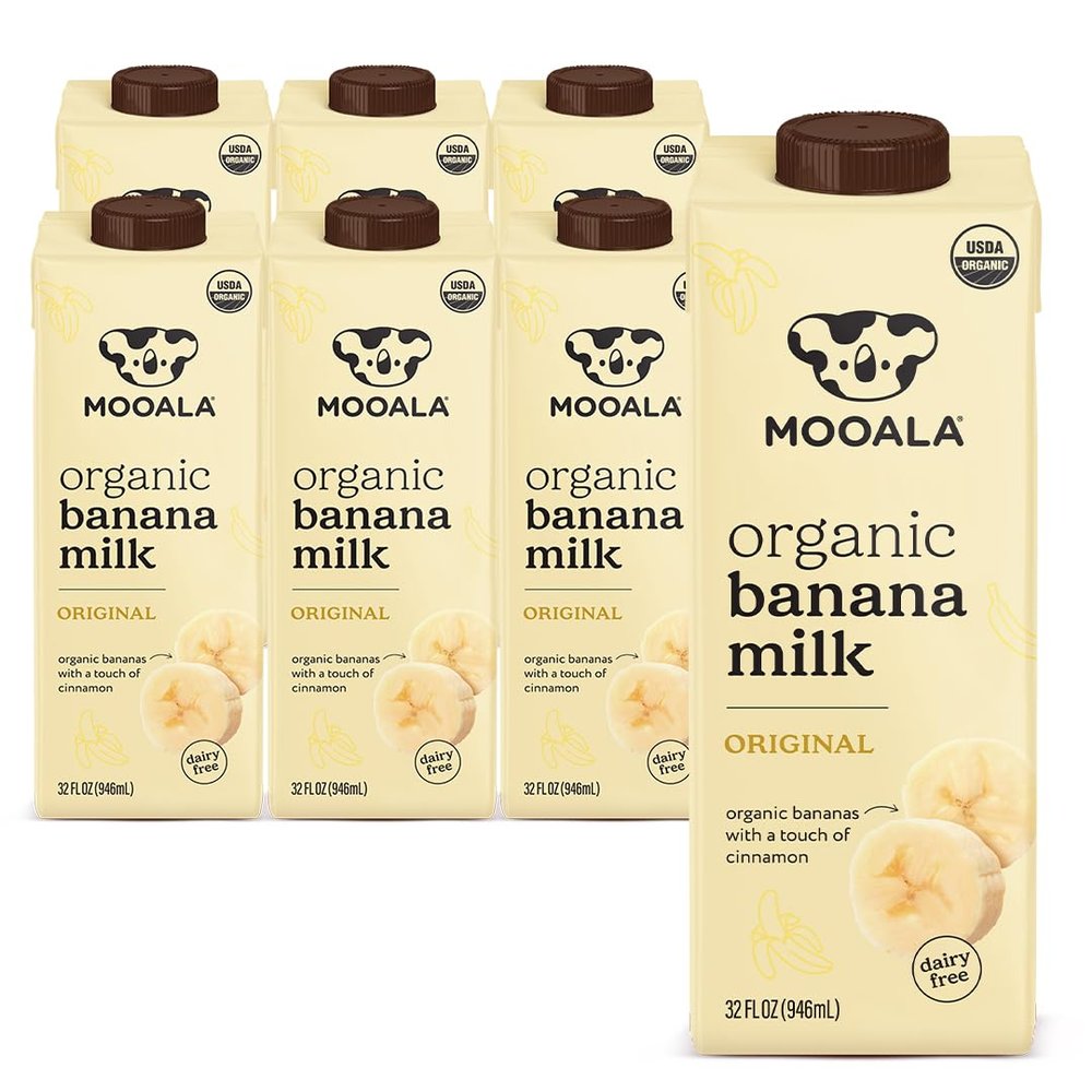 Mooala  Organic Original Bananamilk, 32 FL Oz (Pack of 6)  Shelf-Stable, Non-Dairy, Nut-Free, Gluten-Free, Plant-Based Beverage