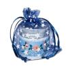 100-Pack 3x4 Sheer Organza Drawstring Gift Bags (Small) - Metallic Stars (Navy/White) - Wedding Party Favors, Jewelry, Candy, Treats Mesh Pouch by The Display Guys view 1