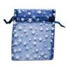 100-Pack 3x4 Sheer Organza Drawstring Gift Bags (Small) - Metallic Stars (Navy/White) - Wedding Party Favors, Jewelry, Candy, Treats Mesh Pouch by The Display Guys view 2