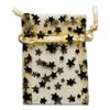 100-Pack 2x2.5 Sheer Organza Drawstring Gift Bags (X-Small) - Metallic Stars (Gold/Black) - Wedding Party Favors, Jewelry, Candy, Treats Mesh Pouch by The Display Guys view 2