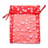 100-Pack 3x4 Sheer Organza Drawstring Gift Bags (Small) - Metallic Stars (Red/White) - Wedding Party Favors, Jewelry, Candy, Treats Mesh Pouch by The Display Guys view 2