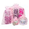 100-Pack 2x2.5 Sheer Organza Drawstring Gift Bags (X-Small) - Metallic Stars (Pink/White) - Wedding Party Favors, Jewelry, Candy, Treats Mesh Pouch by The Display Guys view 3