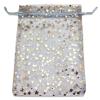 100-Pack 6x8 Sheer Organza Drawstring Gift Bags (Large) - Metallic Stars (Silver/Gold) - Wedding Party Favors, Jewelry, Candy, Treats Mesh Pouch by The Display Guys view 2