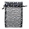 100-Pack 4x6 Sheer Organza Drawstring Gift Bags (Medium) - Metallic Stars (Black/White) - Wedding Party Favors, Jewelry, Candy, Treats Mesh Pouch by The Display Guys view 2