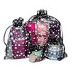100-Pack 4x6 Sheer Organza Drawstring Gift Bags (Medium) - Metallic Stars (Black/White) - Wedding Party Favors, Jewelry, Candy, Treats Mesh Pouch by The Display Guys view 3