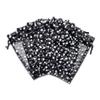 100-Pack 4x6 Sheer Organza Drawstring Gift Bags (Medium) - Metallic Stars (Black/White) - Wedding Party Favors, Jewelry, Candy, Treats Mesh Pouch by The Display Guys view 4