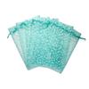 100-Pack 4x6 Sheer Organza Drawstring Gift Bags (Medium) - Metallic Stars (Teal/White) - Wedding Party Favors, Jewelry, Candy, Treats Mesh Pouch by The Display Guys view 4