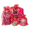 100-Pack 4x6 Sheer Organza Drawstring Gift Bags (Medium) - Metallic Stars (Red/White) - Wedding Party Favors, Jewelry, Candy, Treats Mesh Pouch by The Display Guys view 3