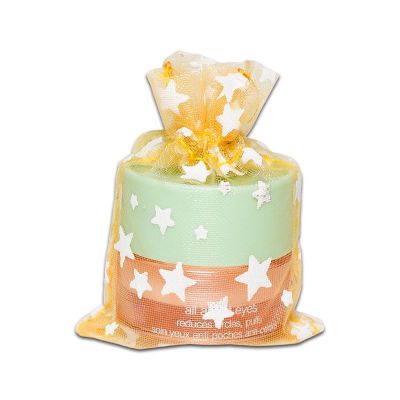 100-Pack 2x2.5 Sheer Organza Drawstring Gift Bags (X-Small) - Metallic Stars (Gold/White) - Wedding Party Favors, Jewelry, Candy, Treats Mesh Pouch by The Display Guys