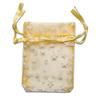 100-Pack 2x2.5 Sheer Organza Drawstring Gift Bags (X-Small) - Metallic Stars (Gold/White) - Wedding Party Favors, Jewelry, Candy, Treats Mesh Pouch by The Display Guys view 2