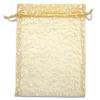 100-Pack 6x8 Sheer Organza Drawstring Gift Bags (Large) - Metallic Stars (Gold/White) - Wedding Party Favors, Jewelry, Candy, Treats Mesh Pouch by The Display Guys view 2