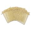 100-Pack 6x8 Sheer Organza Drawstring Gift Bags (Large) - Metallic Stars (Gold/White) - Wedding Party Favors, Jewelry, Candy, Treats Mesh Pouch by The Display Guys view 4