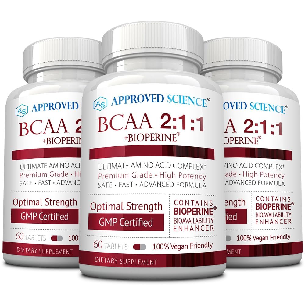 Approved Science BCAA Supplement - 180 Tablets - 2400mg - Increase Performance and Enhance Muscle Development - L-Leucine, L-Isoleucine, L-Valine - Made in USA, Non-GMO