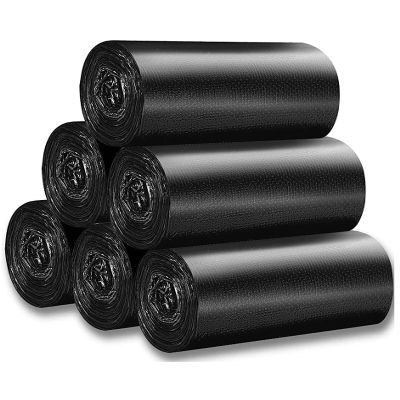 100 Counts 4 Gallon 45x60Cm Kitchen Trash Bags with Handles for Bathroom, Home and Office(100pcs Black 45x60CM)