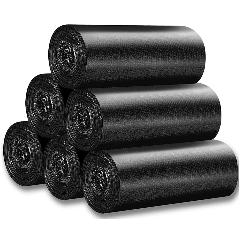 100 Counts 4 Gallon 45x60Cm Kitchen Trash Bags with Handles for Bathroom, Home and Office(100pcs Black 45x60CM)